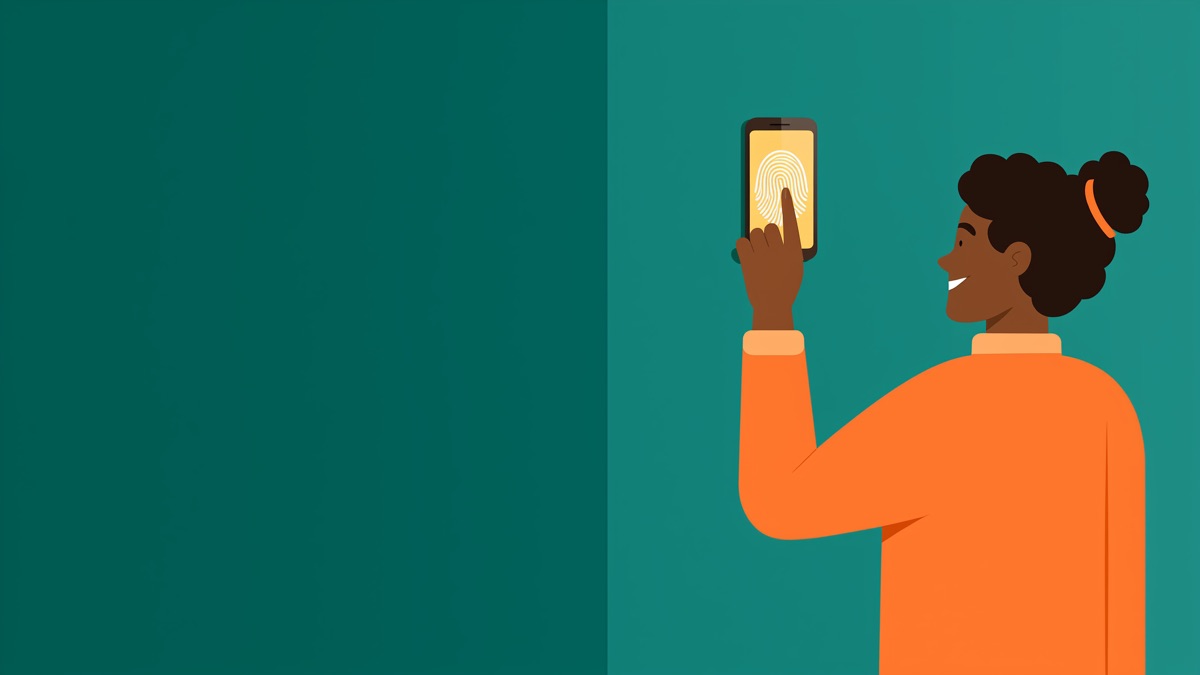 Funcionária batendo o ponto pelo celular